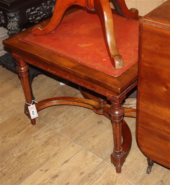 A Regency-style square mahogany low occasional table, with leather inset top W.63cm